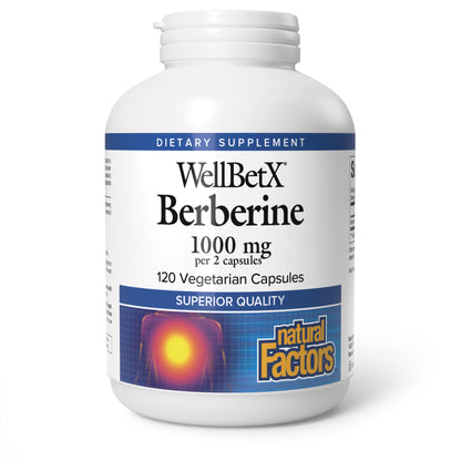 Natural Factors - WellBetX Berberine 500 mg, 120 capsules - Available at All In One Marketplace Canada