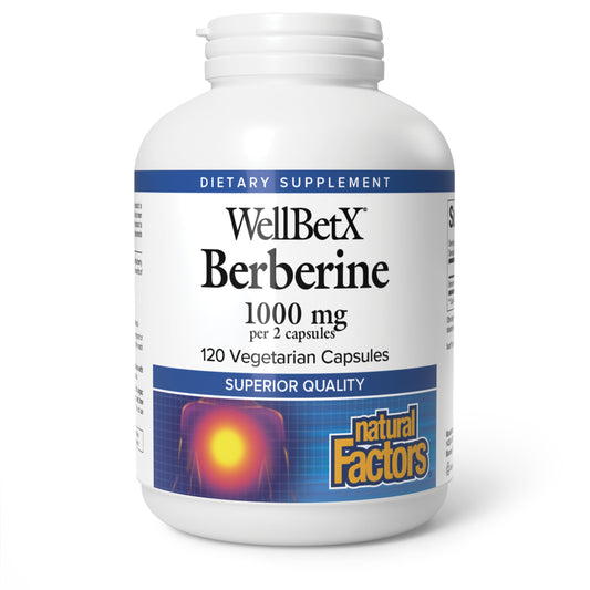 Natural Factors - WellBetX Berberine 500 mg, 120 capsules - Available at All In One Marketplace Canada