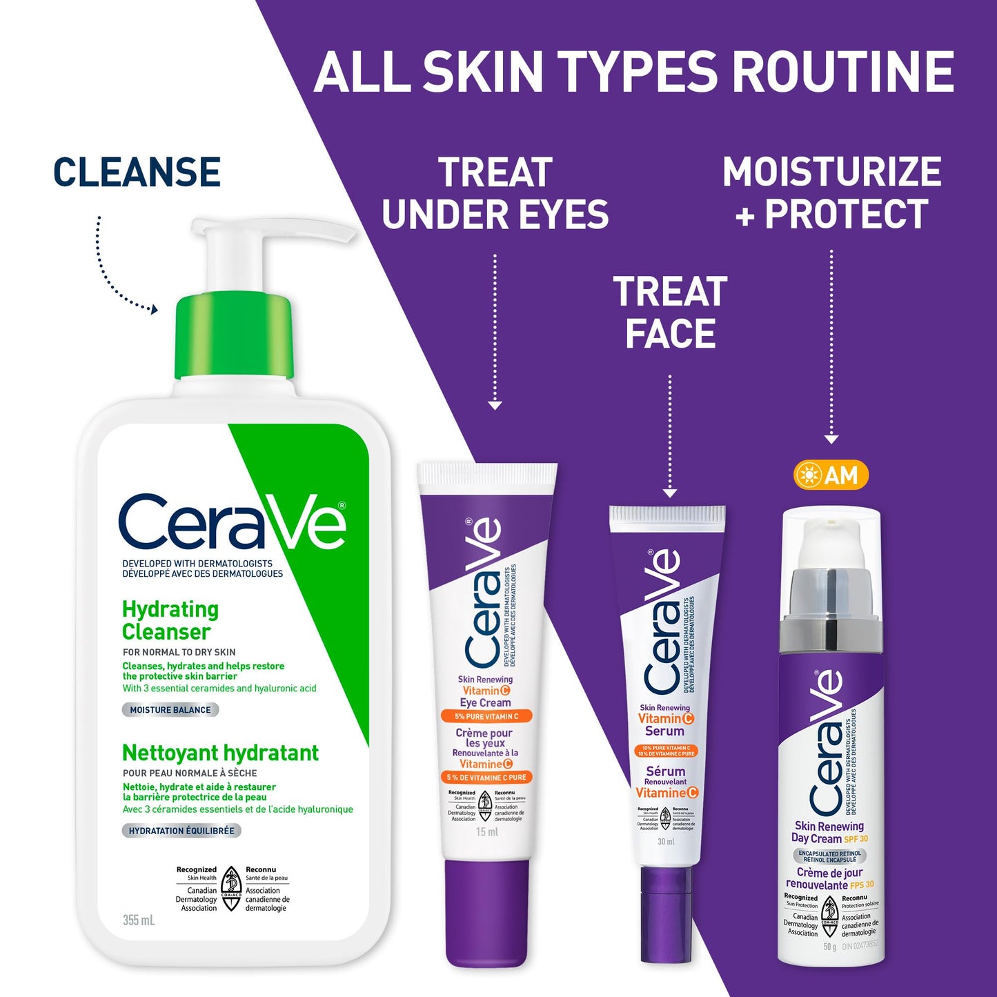 CeraVe Skin Renewing Vitamin C Eye Cream for Dark Circles & Fine Lines with 5% Pure Vitamin C, Hyaluronic Acid, & Caffeine, Hydrating & Brightening Anti-Aging Eye Treatment, Fragrance-Free, 15mL - Available at All In One Marketplace Canada