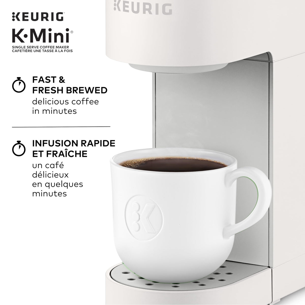 Keurig K-Mini Single Serve K-Cup Pod Coffee Maker, Featuring An Ultra-sleek Design, Warm Stone