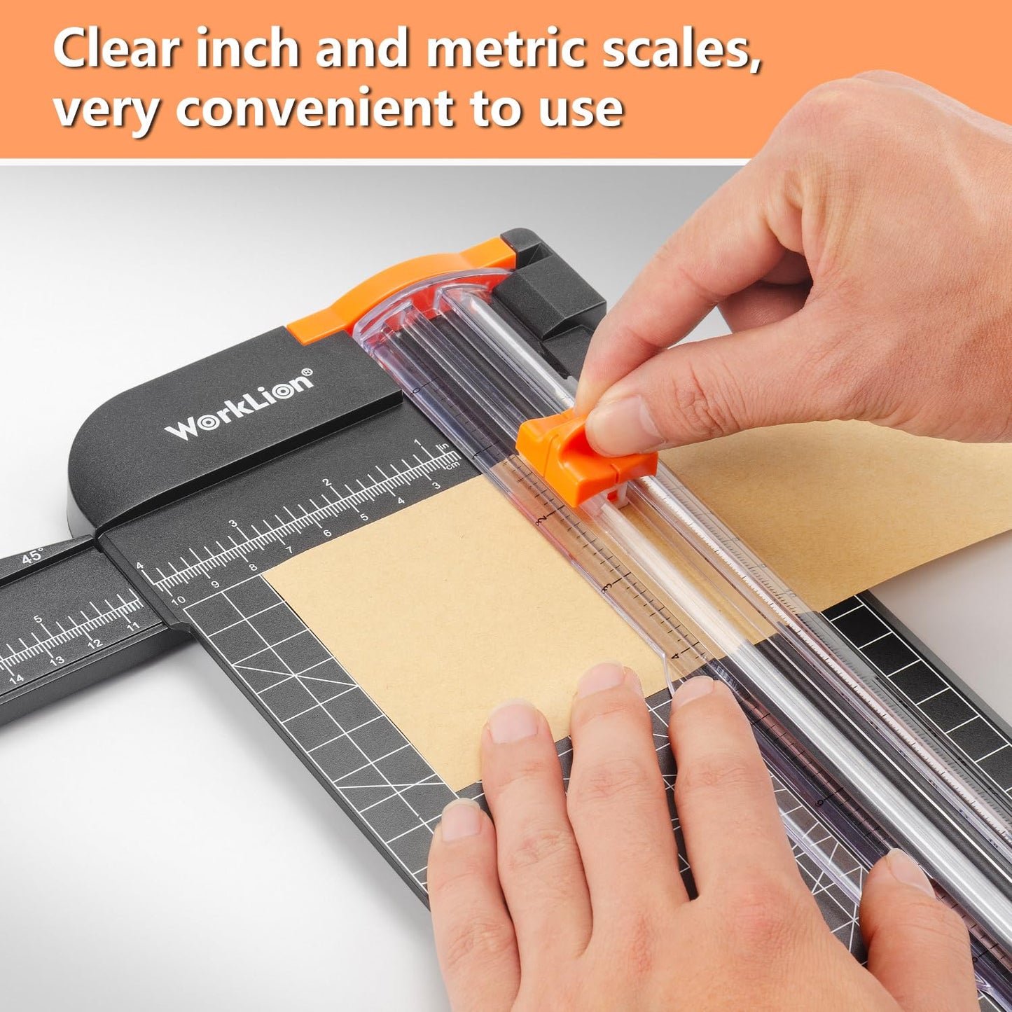 WORKLION Paper Cutter - A4 Paper Craft Cutter with Security Blade for Cut Gift Card, Coupon, Label, Cardstock, Photo, 12 inch Black Office Paper Trimmer