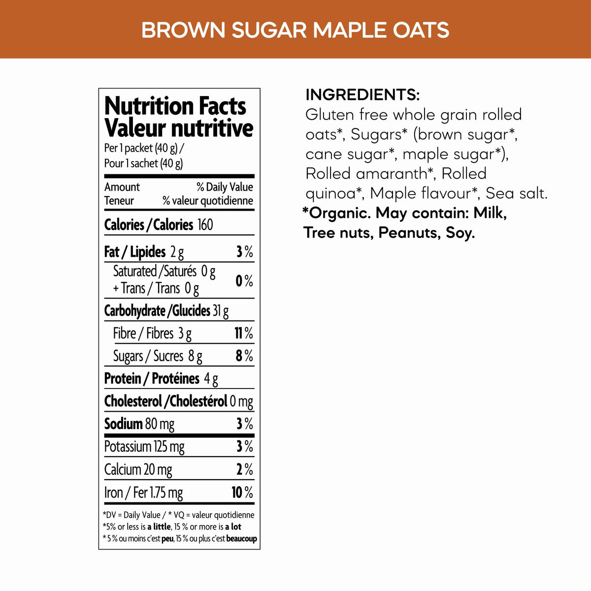 Nature's Path Organic Brown Sugar Maple Instant Oatmeal, 320 g (Pack of 6)