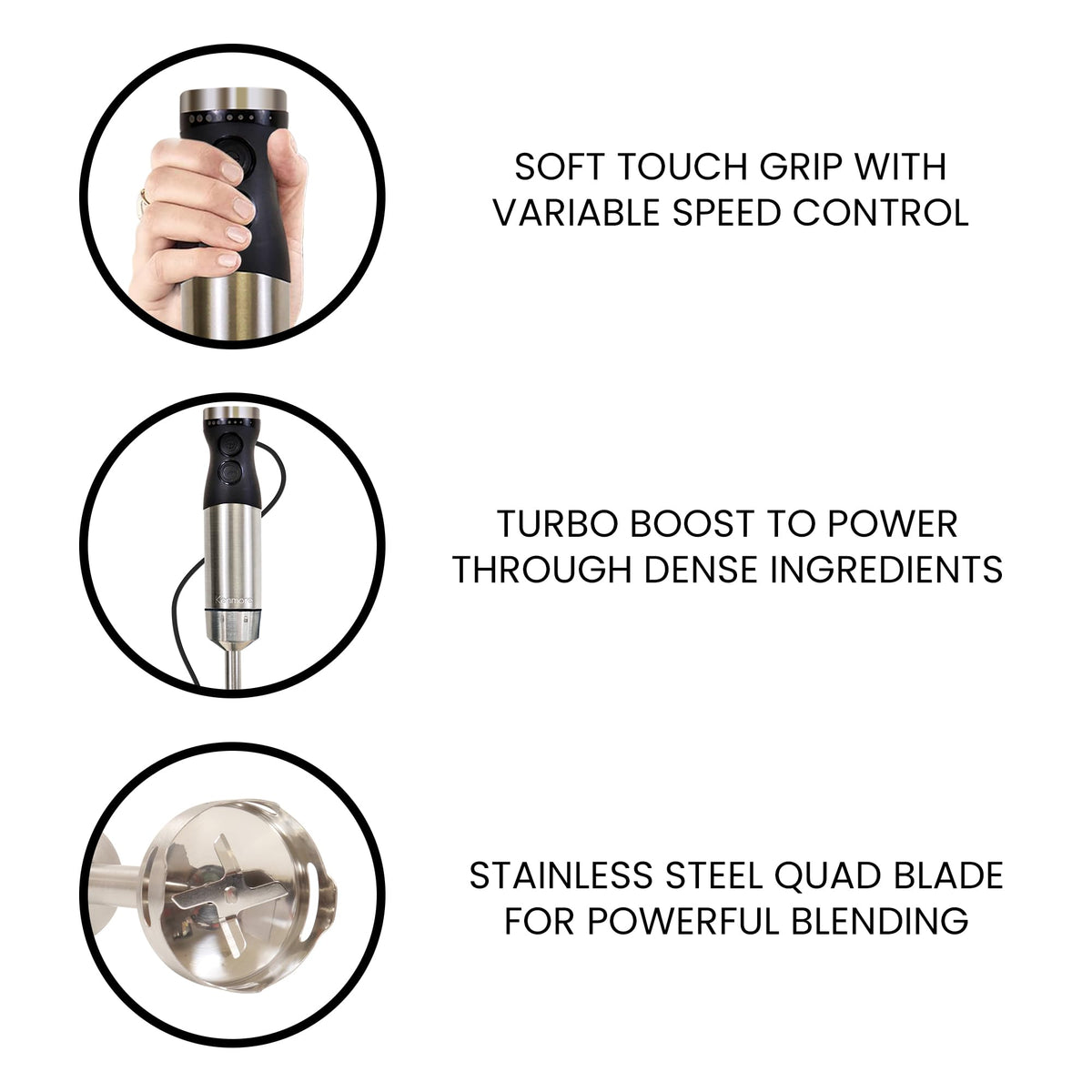 Kenmore Variable Speed Hand Blender Set with Food Chopper & Whisk