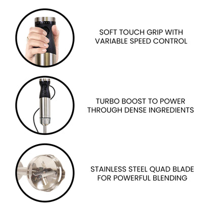 Kenmore Variable Speed Hand Blender Set with Food Chopper & Whisk