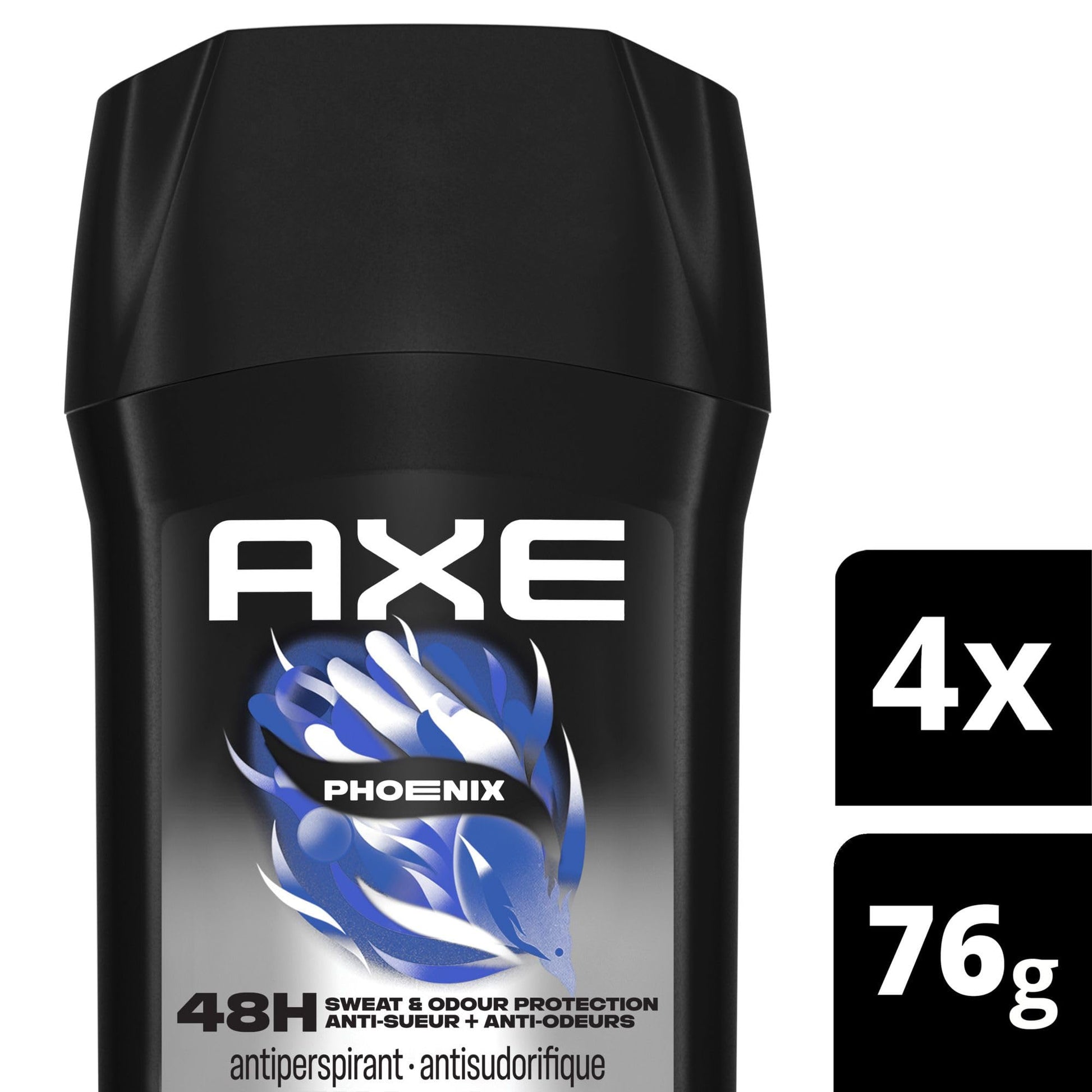 AXE Phoenix Antiperspirant Stick for 48-Hour Sweat and Odour Protection, Crushed Mint & Rosemary, 76g (Pack of 4)