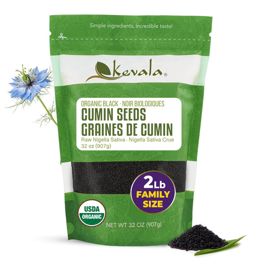 Kevala Organic Black Cumin Seeds (Nigella Sativa) – 2 lb Resealable Pouch