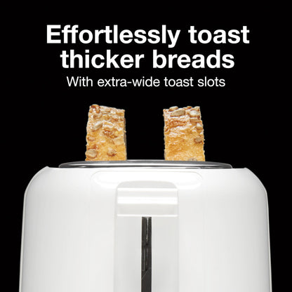 Proctor Silex 2-Slice Toaster, White, Extra-Wide Slot Toaster with Shade Selector, Cool Wall, Toast Boost, Auto Shutoff, Cancel Button, 22216G Proctor Silex