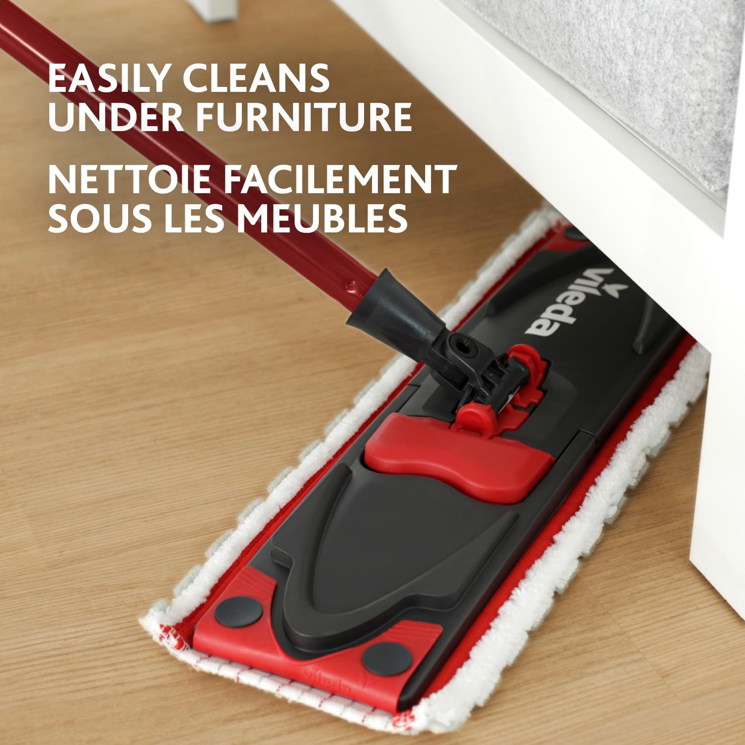 Vileda Ultramax Flat Mop and Bucket Set with 1 Extra Refill | Multi-Piece Handle | Perfect Mop for Walls and Ceilings | Machine-Washable Mop Head Vileda