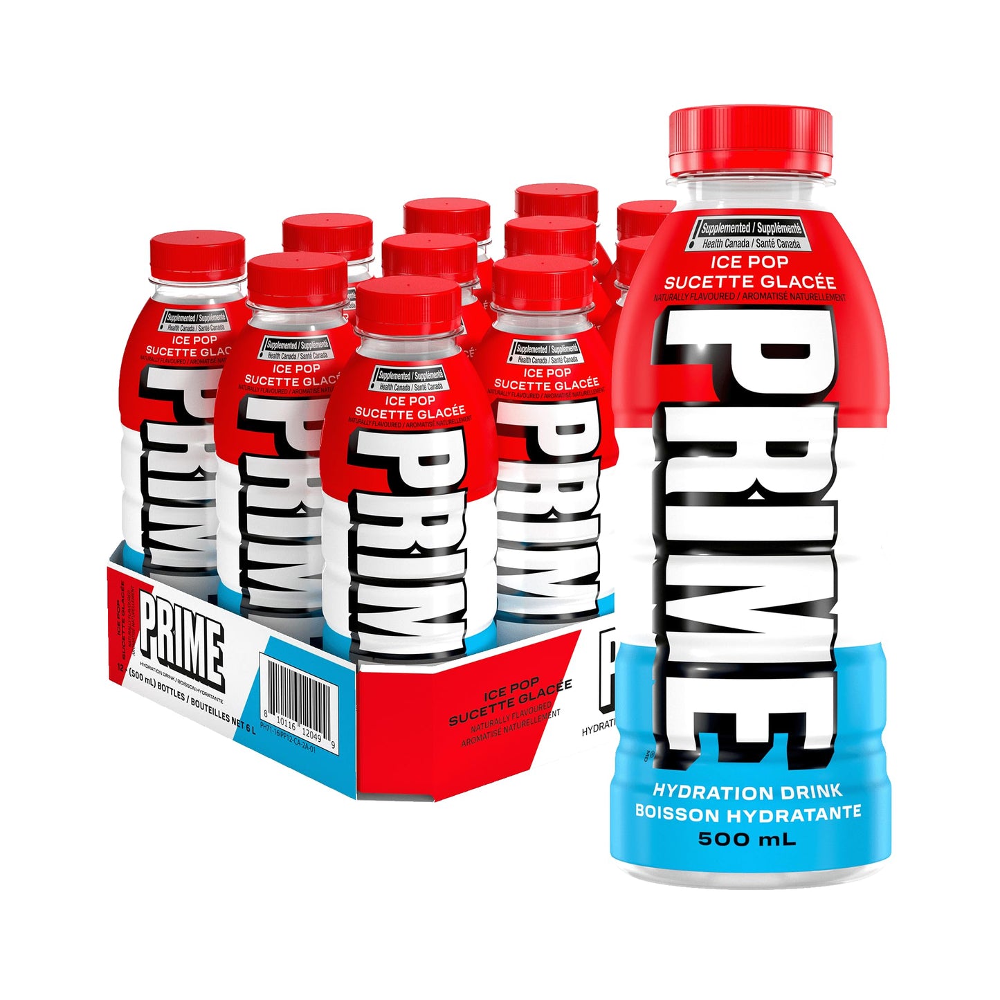Prime Hydration Drink Ice Pop 12x500ml PRIME HYDRATION
