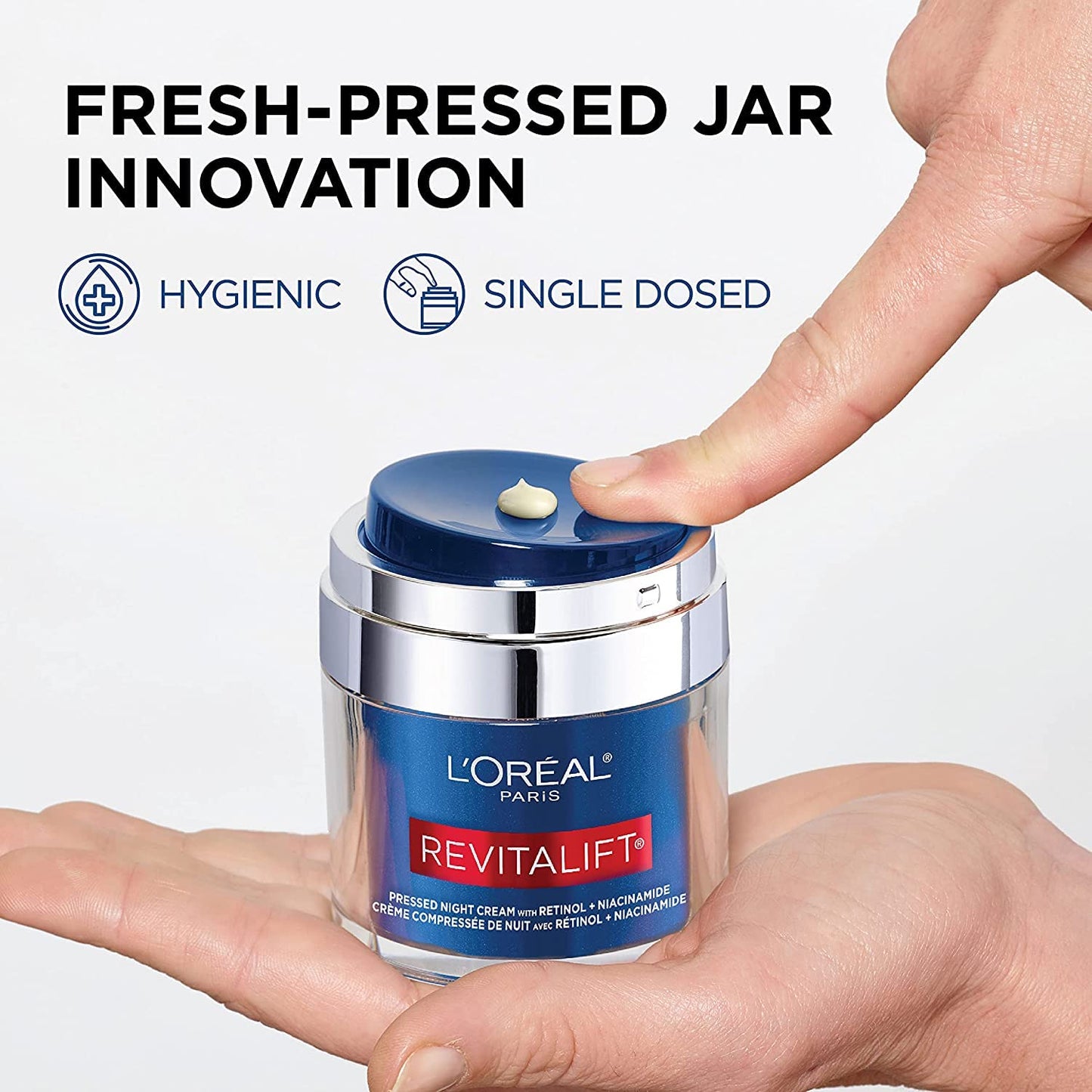 L'Oreal Paris Retinol Pressed Night Cream with Niacinamide, Reduces the Look of Wrinkles & Hydrates Skin, Revitalift Triple Power LZR, Skincare, 47 ml L'Oreal Paris