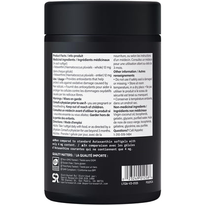 Sports Research® Triple Strength Astaxanthin Supplement from Algae w/Organic Coconut Oil - Natural Support for Skin & Eye Health - Non-GMO & Gluten Free - 12mg, 60 Softgels - 2 Month Supply - Available at All In One Marketplace Canada