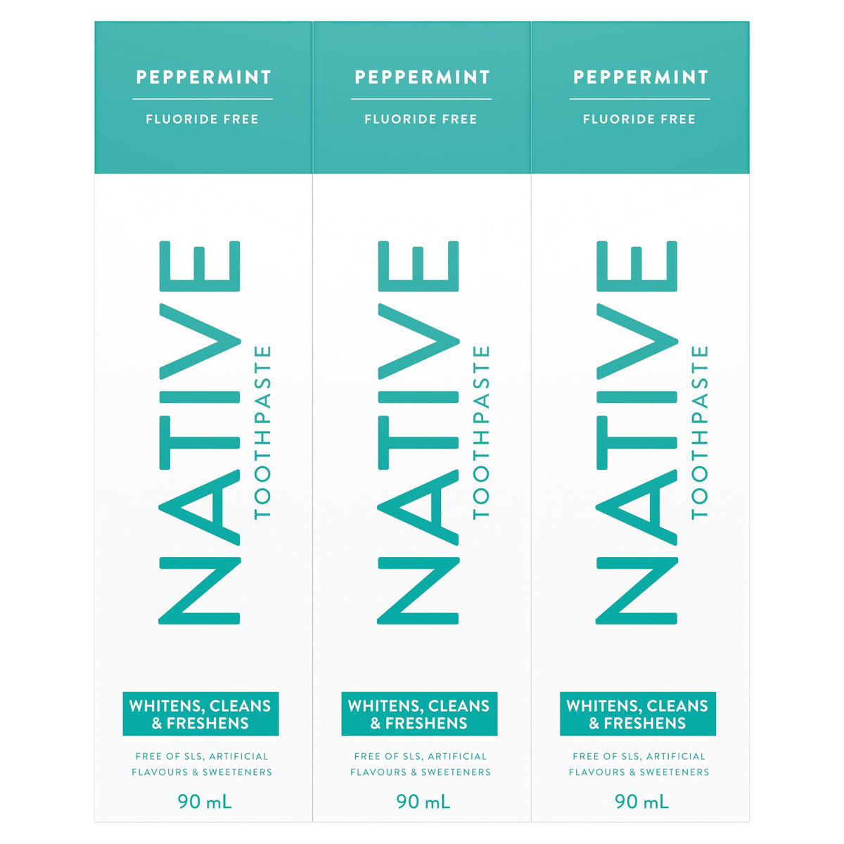 Native Fluoride Free Toothpaste, Peppermint Flavor, 90mL 3 Pack 🍁 All In One Marketplace Canada
