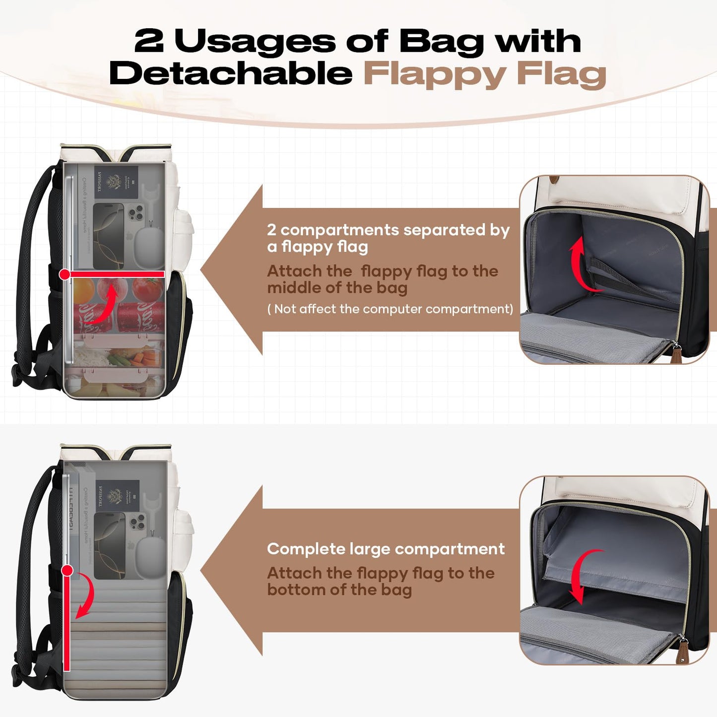 Maelstrom 15.6-17.3" Laptop Backpack with Lunch Box, Work Bag for Women Men