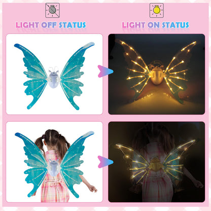 Foggizo Electric Butterfly Wings for Girls, Light Up Fairy Toy Wings with Lights, as Halloween Birthday Christmas Party Gift 🍁 All In One Marketplace Canada