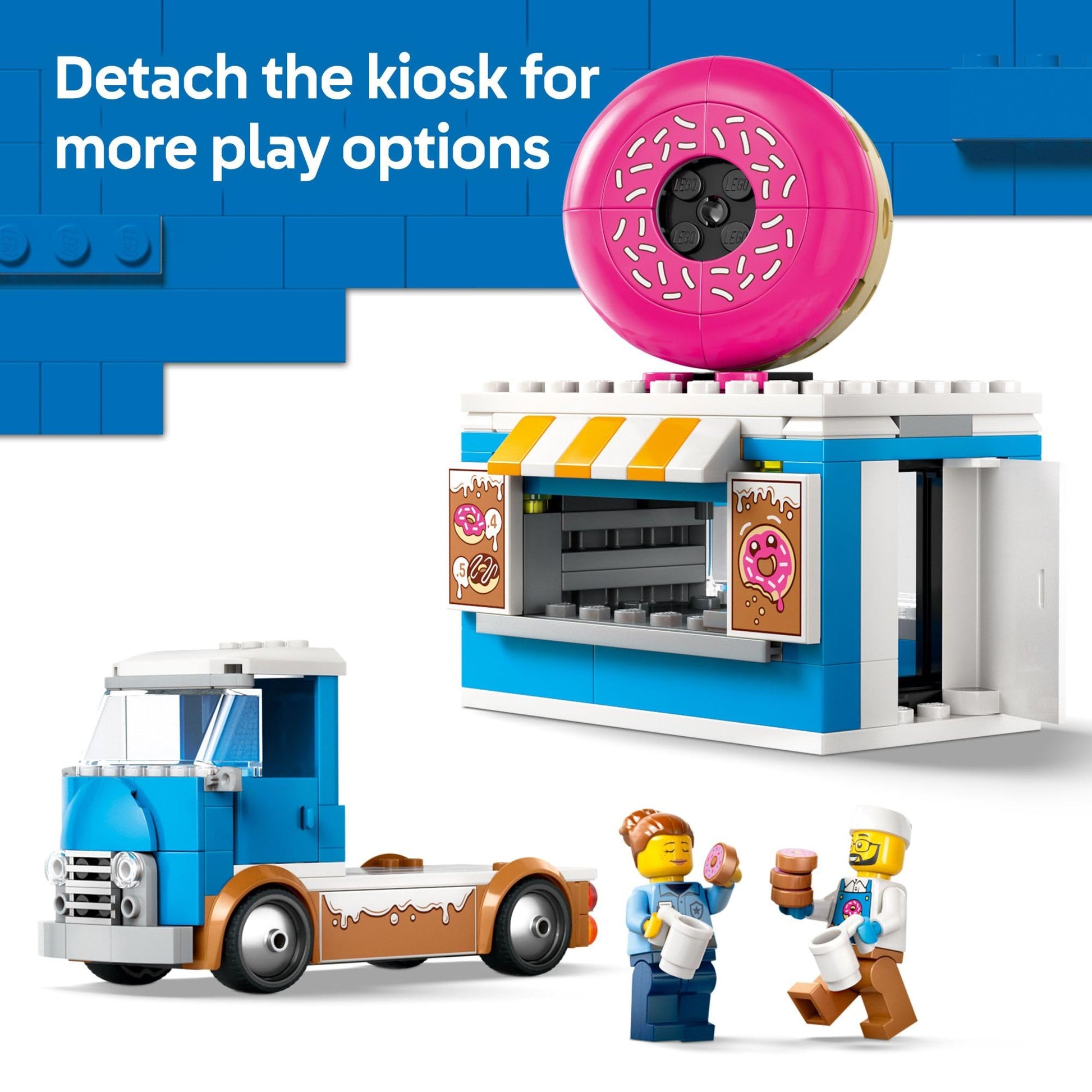 LEGO City Donut Truck Toy - Building Toy for Kids, Boys and Girls, Ages 5+ - Mobile Donut Stand with 2 Minifigures and Other Accessories - Fun Gift Idea for Birthdays and Holidays - 60452 LEGO