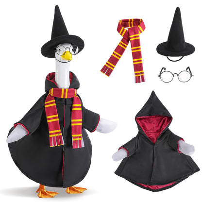 4Pcs Christmas Wizard Goose Outfits, Lawn Porch Goose Statue Wizard Costume 🍁 All In One Marketplace Canada