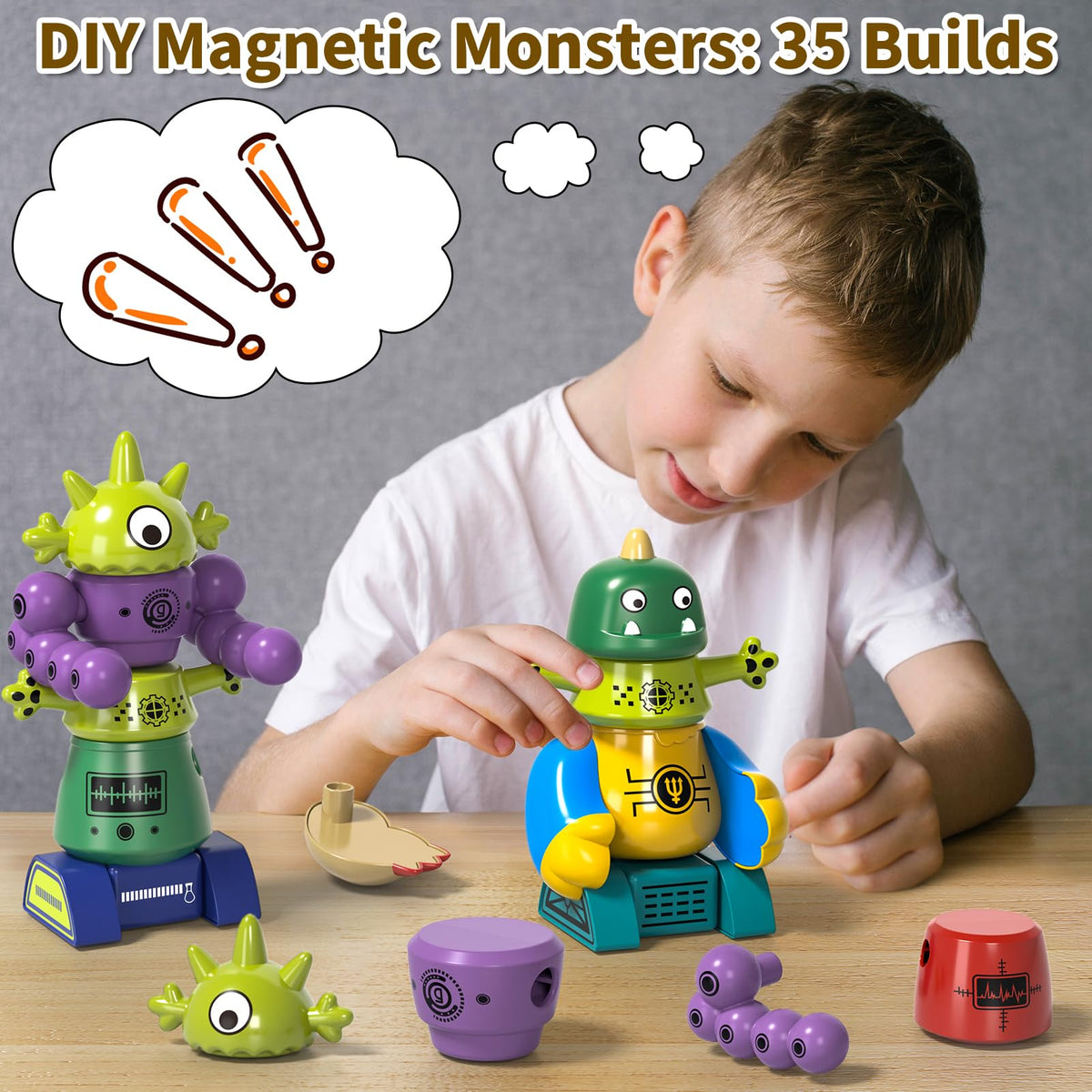 BLmukce Magnetic Robot Toy for Kids 3-5, 35 PCS STEM Educational Playset with Storage Box, DIY Stacking Monster Robots, Toddler Creative Building Toys Gift for Boys Girls (Christmas Birthday) 🍁 All In One Marketplace Canada