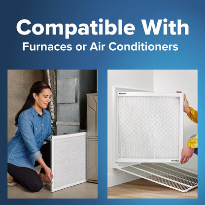 Filtrete 14x25x1 Furnace Filter, MPR 300, MERV 5, Clean Living Basic Dust 3-Month Pleated 1-Inch Air Filters, 6 Filters