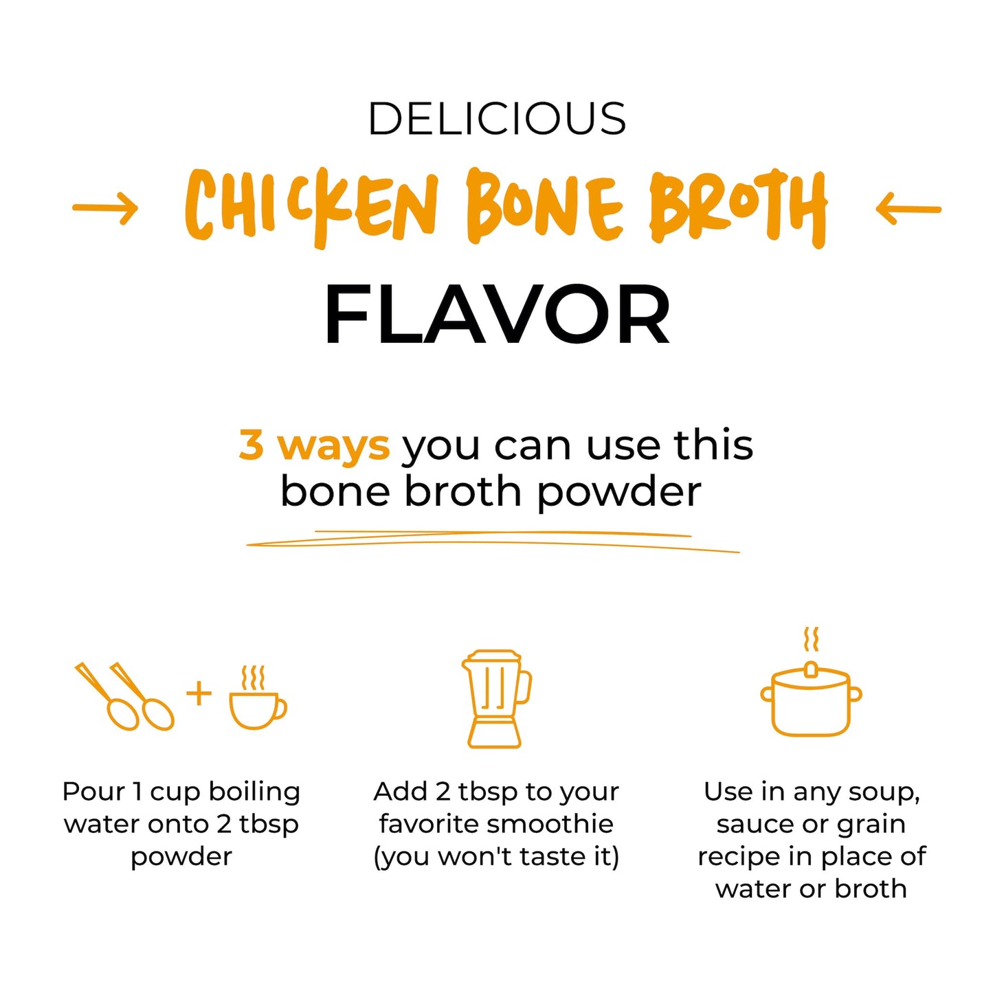 Bluebird Provisions Chicken Bone Broth Powder - Canadian-Made Chicken Bouillon with 12g Protein per Serving - Low Sodium Bone Broth Concentrate for Cooking & Sipping