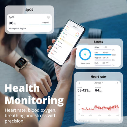 Fixwink Smart Watch for Women Ladies (Answer/Make Call), 1.83" HD Fitness Tracker with Heart Rate/SpO2/Sleep Monitor, Pedometer, 120+ Sport Modes, IP67 Waterproof, 7-Day Battery, for iOS Android