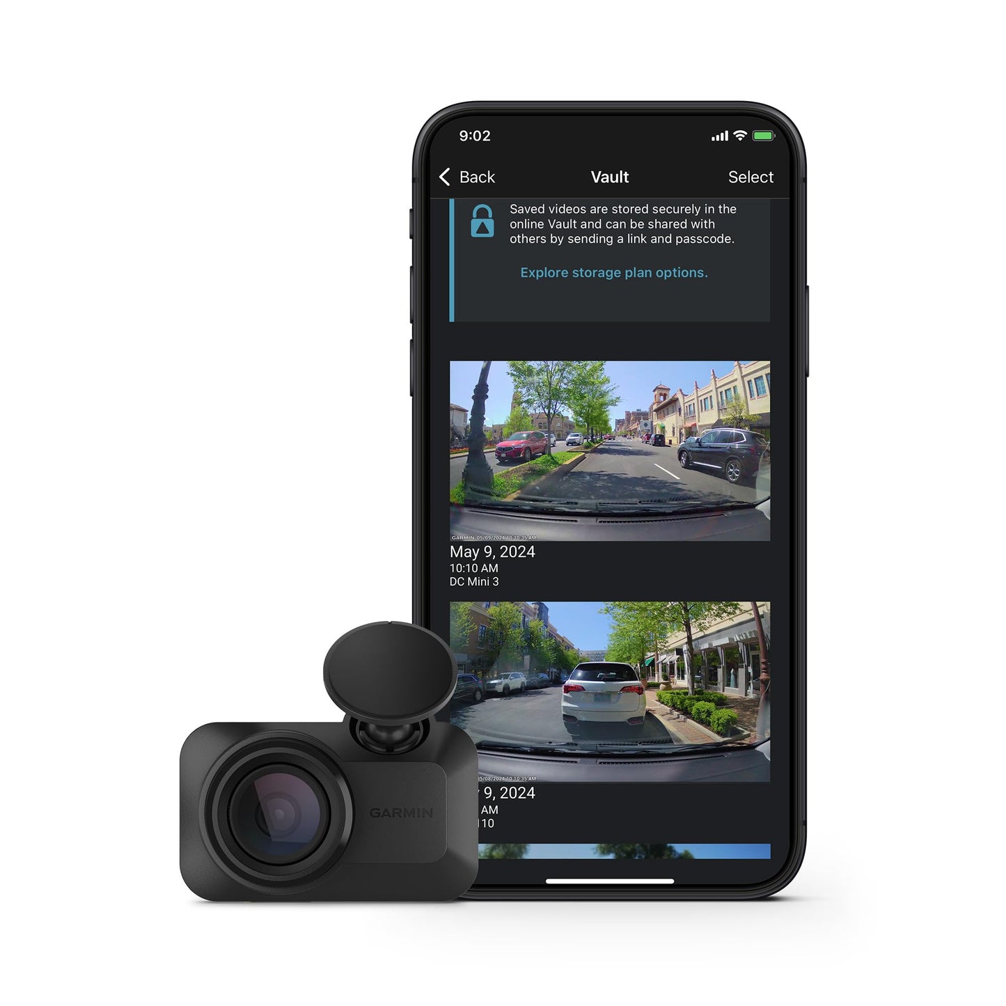 Garmin Dash Cam™ Mini 3, Ultracompact 1080p HD Dash Cam with a 140-degree Field of View, Built in Clarity™ Polarizer, Voice Controlled, Automatic Recording Garmin