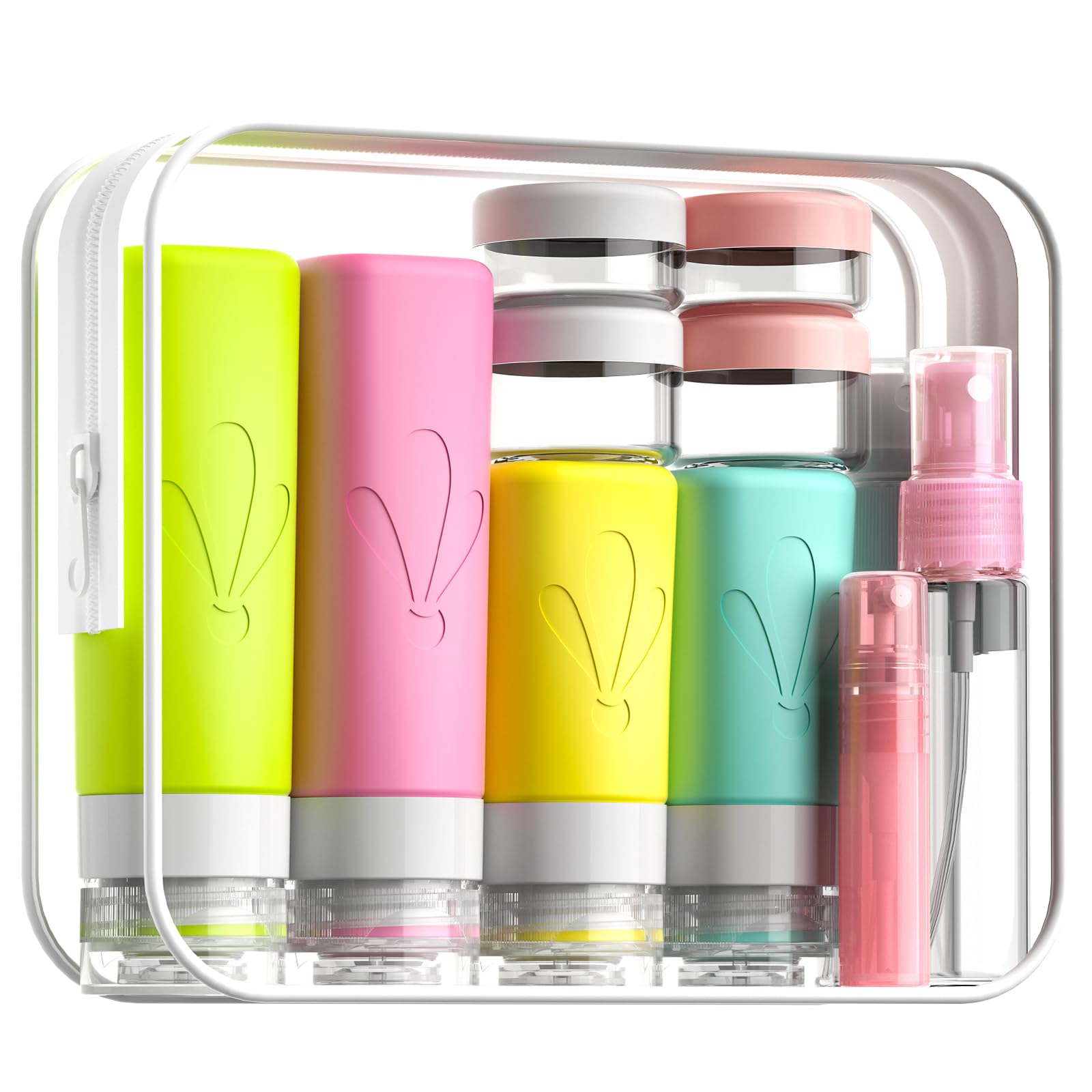 INSFIT 17 Pack Travel Bottles for Toiletries, TSA Approved 90ml 60ml Travel Size Toiletries, BPA Free Leak Proof Squeezable Silicone Tubes Travel Essentials for Shampoo Conditioner Lotion Soap
