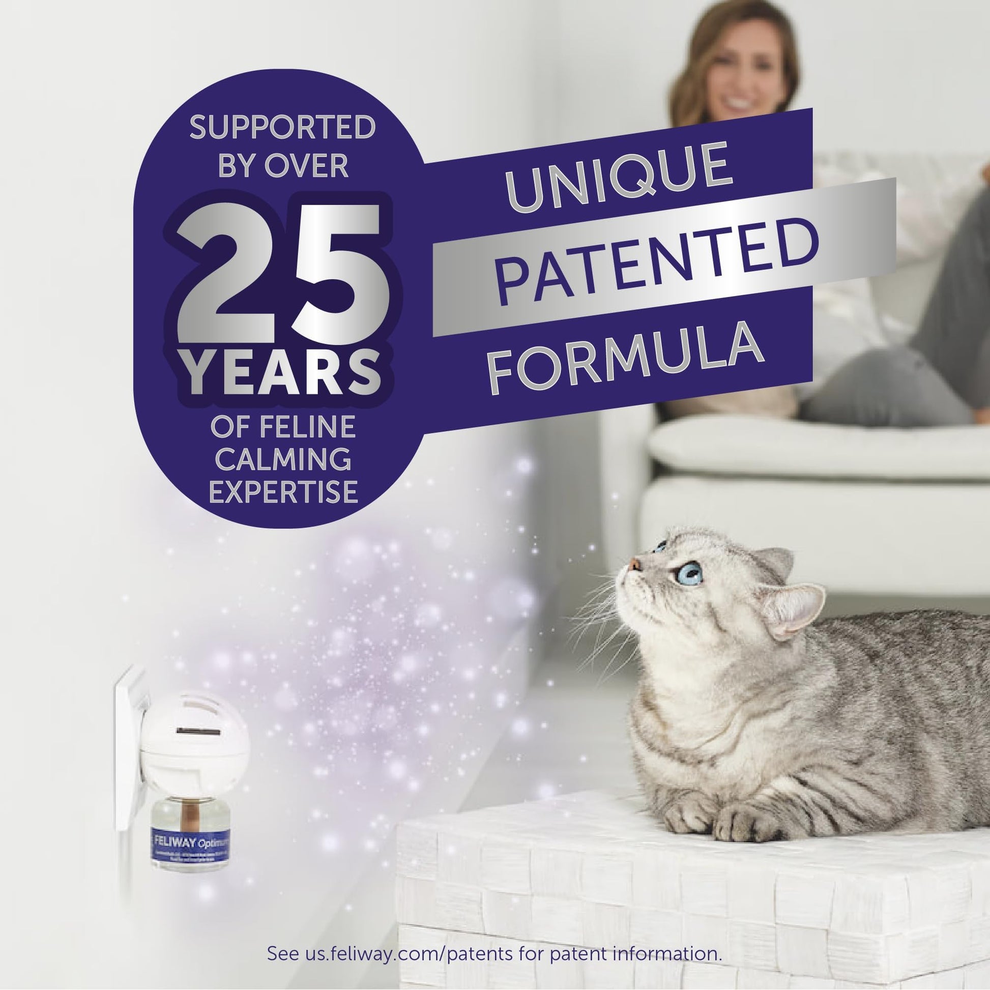 FELIWAY Optimum Diffuser Refill, Promotes Calmness AND Harmony in Cats & Kittens, VHP Registered NN.P5V2, includes 1 Refill, Lasts 30 Days, Cat Calming Pheromones, 48ml