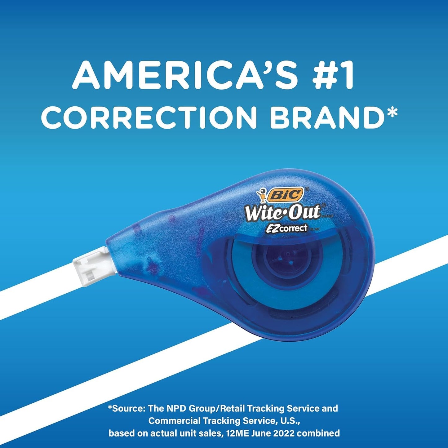 BIC Wite-Out Brand EZ Correct Correction Tape, 39.3 Feet, 18-Count Pack of white Correction Tape, Fast, Clean and Easy to Use Tear-Resistant Tape Office or School Supplies 🍁 All In One Marketplace Canada