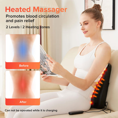 Cordless Back Massager,Back and Neck Massager with Heat Shiatsu Neck and Shoulder Massage for Whole Body Deep Tissue Kneading Massage Pillow Mother's Gifts for Women Men Mom Dad Christmas 🍁 All In One Marketplace Canada