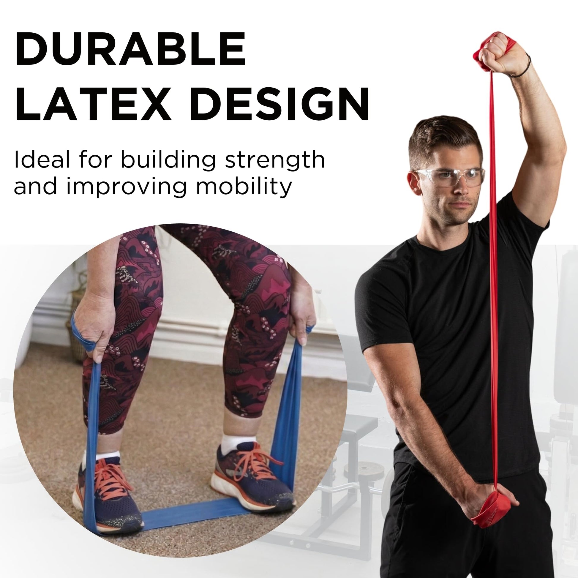 THERABAND Resistance Bands Set, 7 Pack 6 ft Exercise Bands, Light to Extra Heavy Levels 1–7, Latex Stretch Bands for Strength Training, Pilates, Mobility & Full Body Home Workouts TheraBand