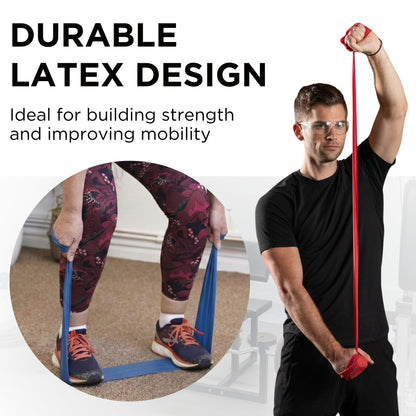 THERABAND Resistance Bands Set, 7 Pack 6 ft Exercise Bands, Light to Extra Heavy Levels 1–7, Latex Stretch Bands for Strength Training, Pilates, Mobility & Full Body Home Workouts TheraBand