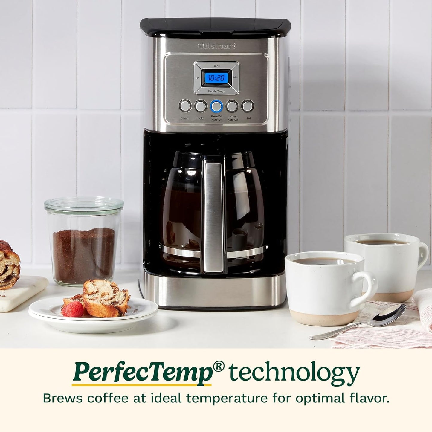 Cuisinart 14-Cup Programmable Coffee Maker with PerfecTemp Glass Carafe, 1-4 Cup Setting, Brew Strength Control and Brew Pause, Stainless Steel (DCC-3200C) - Available at All In One Marketplace Canada
