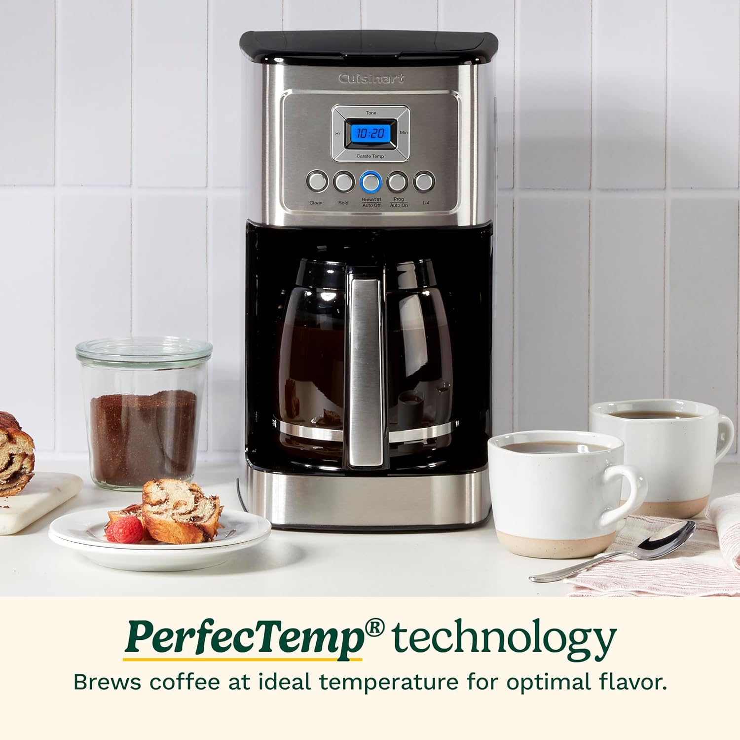 Cuisinart 14-Cup Programmable Coffee Maker with PerfecTemp Glass Carafe, 1-4 Cup Setting, Brew Strength Control and Brew Pause, Stainless Steel (DCC-3200C) - Available at All In One Marketplace Canada