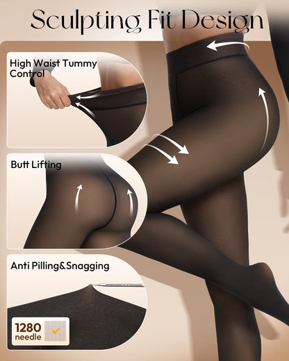 JS LifeStyle Fleece Lined Tights Leggings for Women Thermal One Seam 🍁 All In One Marketplace Canada