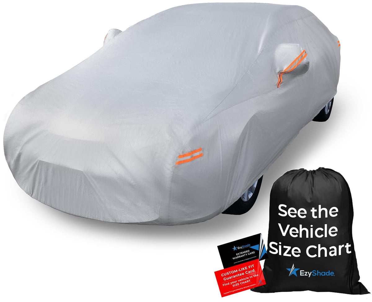 EzyShade 10-Layer Car Cover Waterproof All Weather - See Vehicle Size-Chart - Car Covers for Automobiles & Car Snow Cover - Full Exterior Covers - Winter Rain Sun SUV Sedan. Size A4 (See SizeChart) 🍁 All In One Marketplace Canada