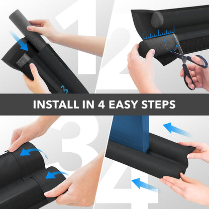 Everlasting Comfort 2 Sided Under Door Draft Stopper for Bottom of Doors - Quick Install, Keeps Heat In & Cold Air Out- Weather Stripping Door Seal Strip & Noise Blocker for Interior -Fits 76 - 91cm W