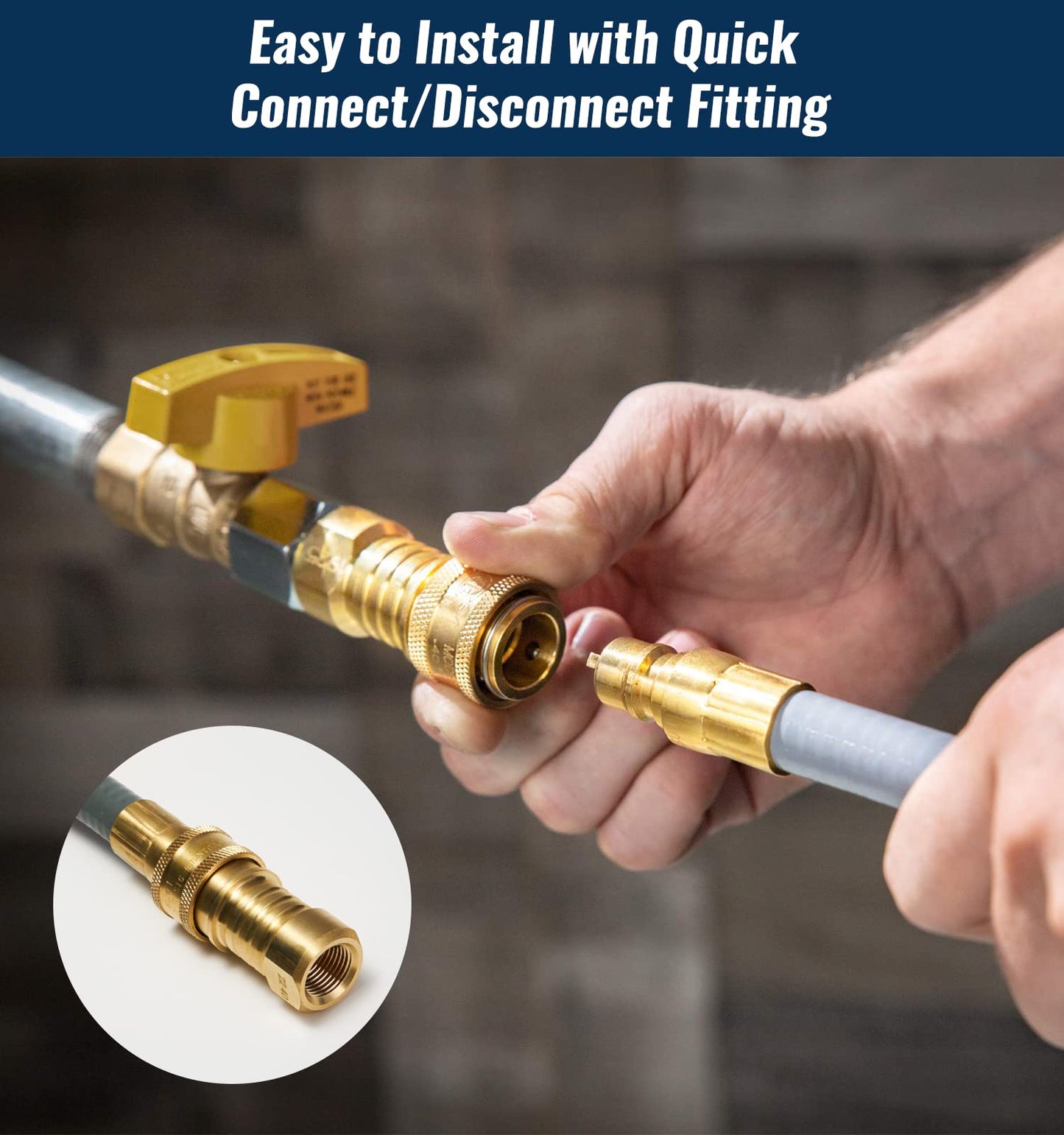 CALPOSE 15 Feet 3/8 inch ID Natural Gas Grill Hose with Quick Connect Fittings, Natural Gas Line for Grill, Pizza Oven, Heater and More Low Pressure Appliance - Available at All In One Marketplace Canada