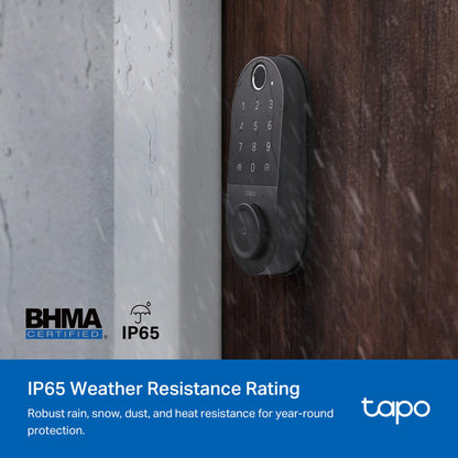 Tapo Smart Door Lock, Deadbolt | Keyless Entry, Fingerprint Recognition, Touchscreen Keypad & in-App Monitoring with Scheduled Access | 1-Year Rechargeable Battery | BHMA Grade 2 | Tapo DL110 - Available at All In One Marketplace Canada
