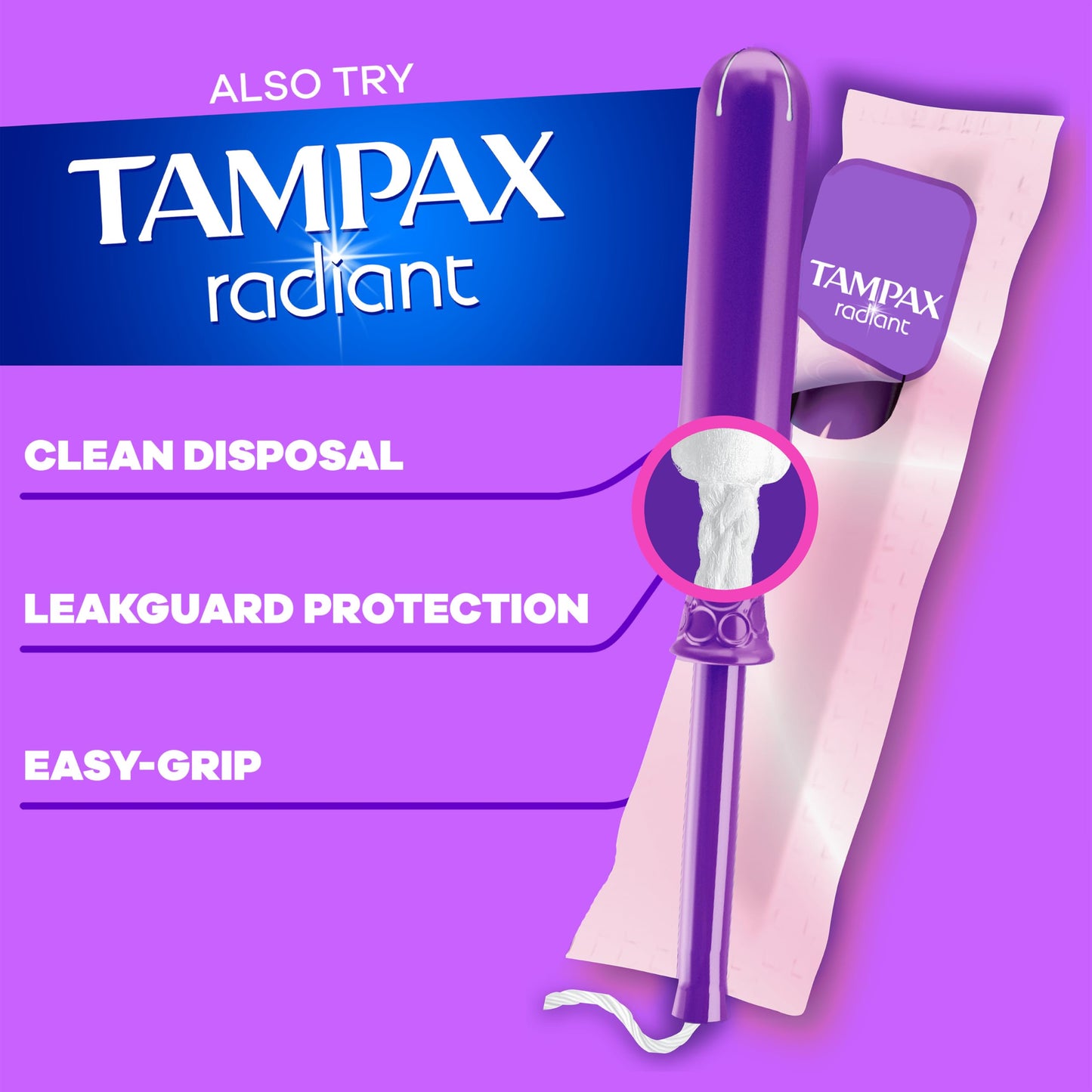 Tampax Pearl Tampons, with LeakGuard Braid, Ultra Absorbency, Unscented, 60 Count