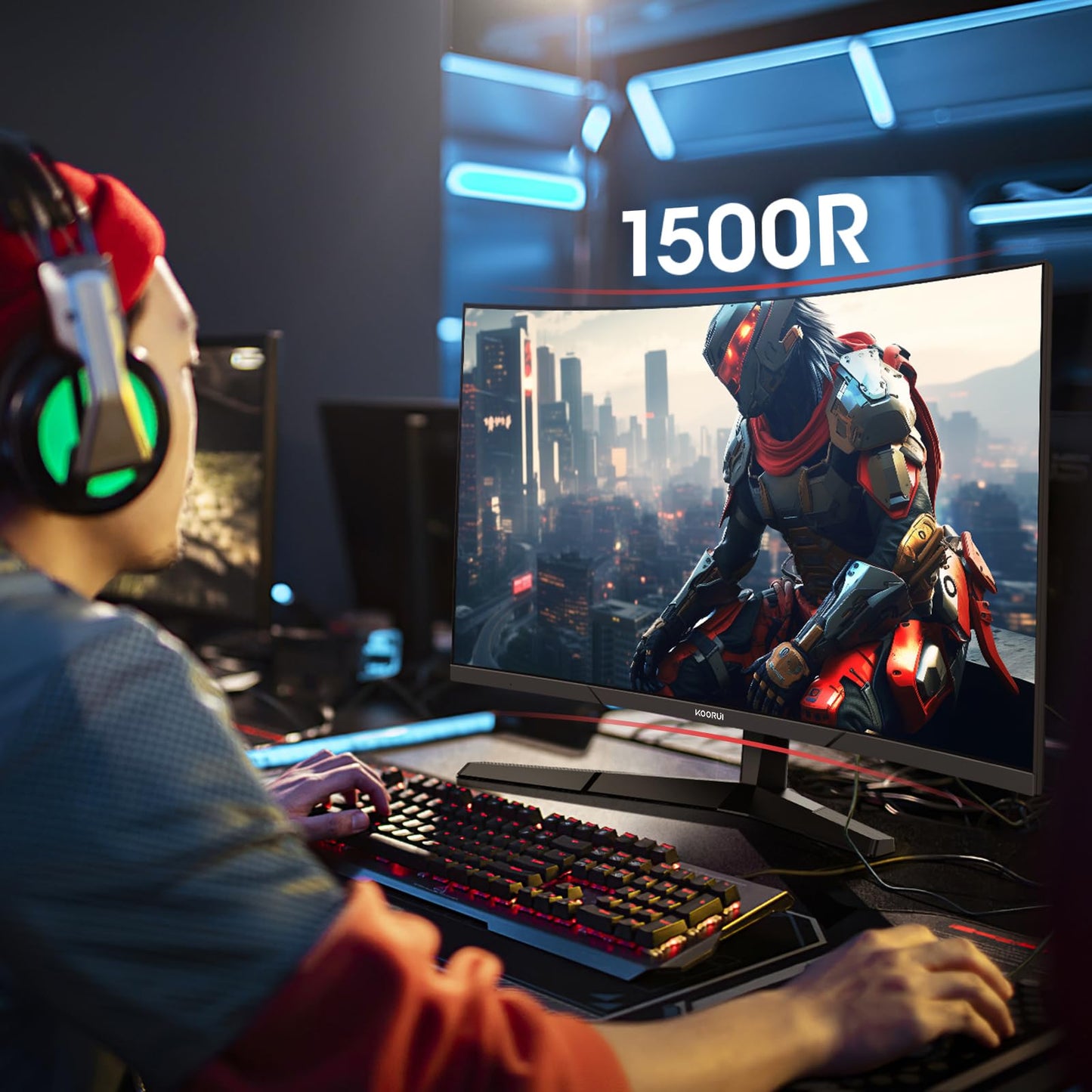 KOORUI 27 Inch Curved Gaming Monitor, 180Hz 1ms 1080P 1500R, Adaptive Sync 🍁 All In One Marketplace Canada