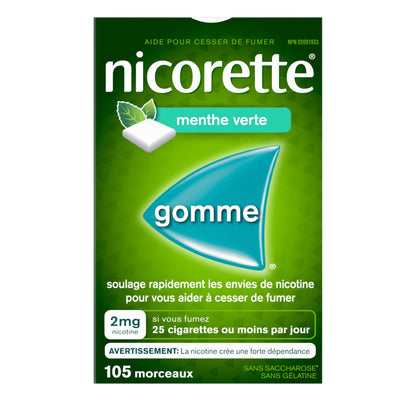 Nicorette Gum, Nicotine 2 Mg, Spearmint Flavour, Quit Smoking Aid And Smoking Cessation Aid, 105 Count