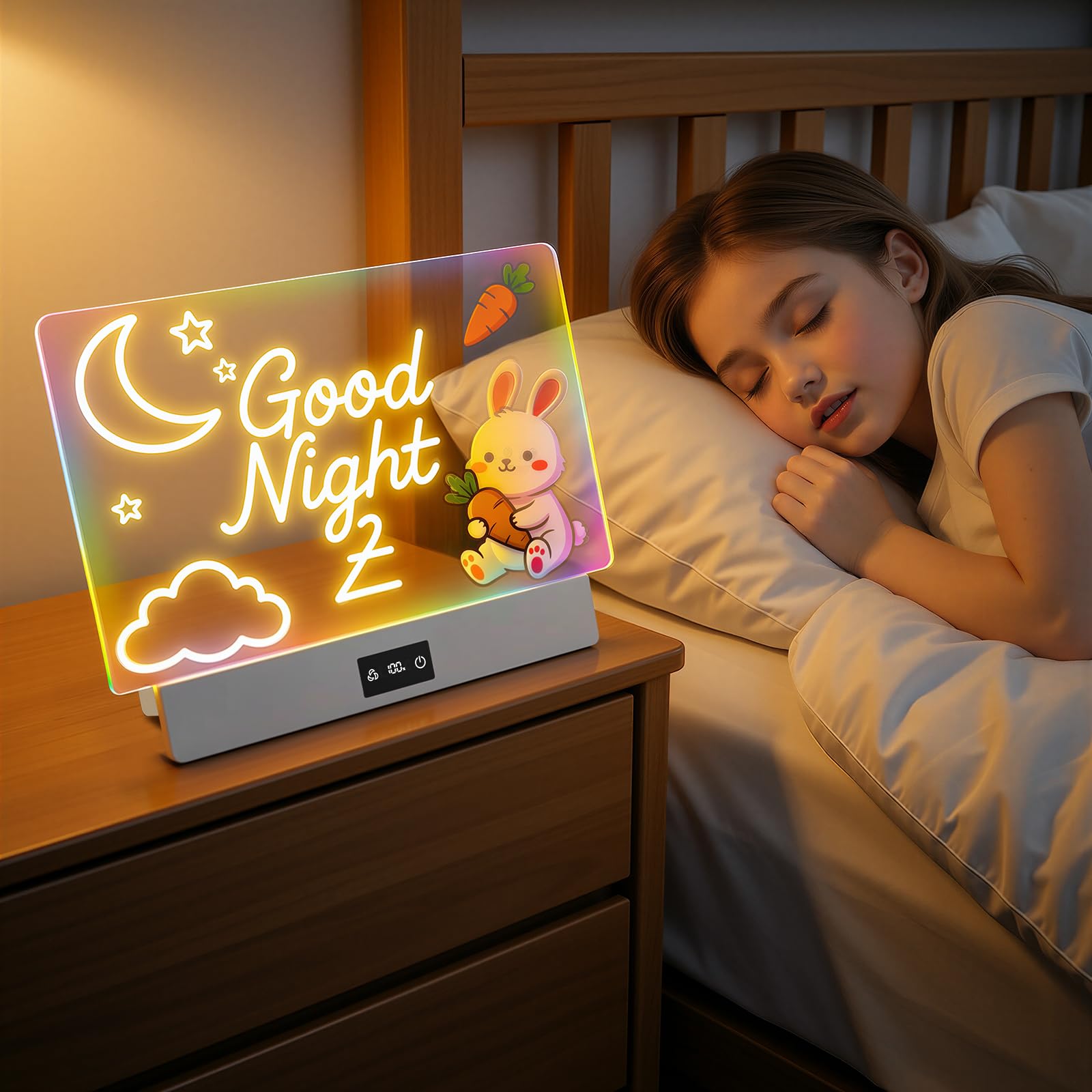 TAEMVV 16 Inch LED Drawing Board for Kids with Display, Rechargeable Light Up LCD Writing Tablet with 15H Battery & Stand, 8 Colors 3 Dynamic Modes Glow Light Board for Toy Birthday Gifts - Available at All In One Marketplace Canada