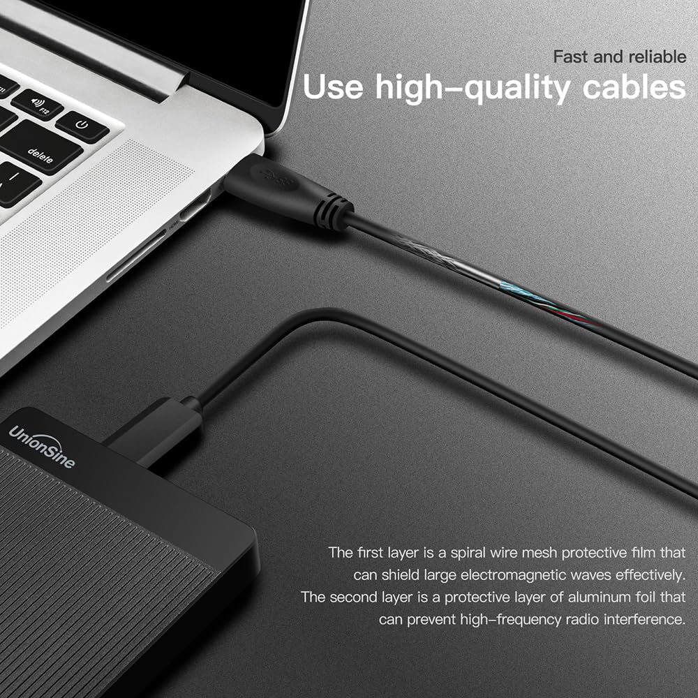 UnionSine 2TB Ultra Slim Portable External Hard Drive HDD-USB 3.0 Storage for PC, Mac, Laptop, PS4, Xbox one, Xbox 360-(Black)