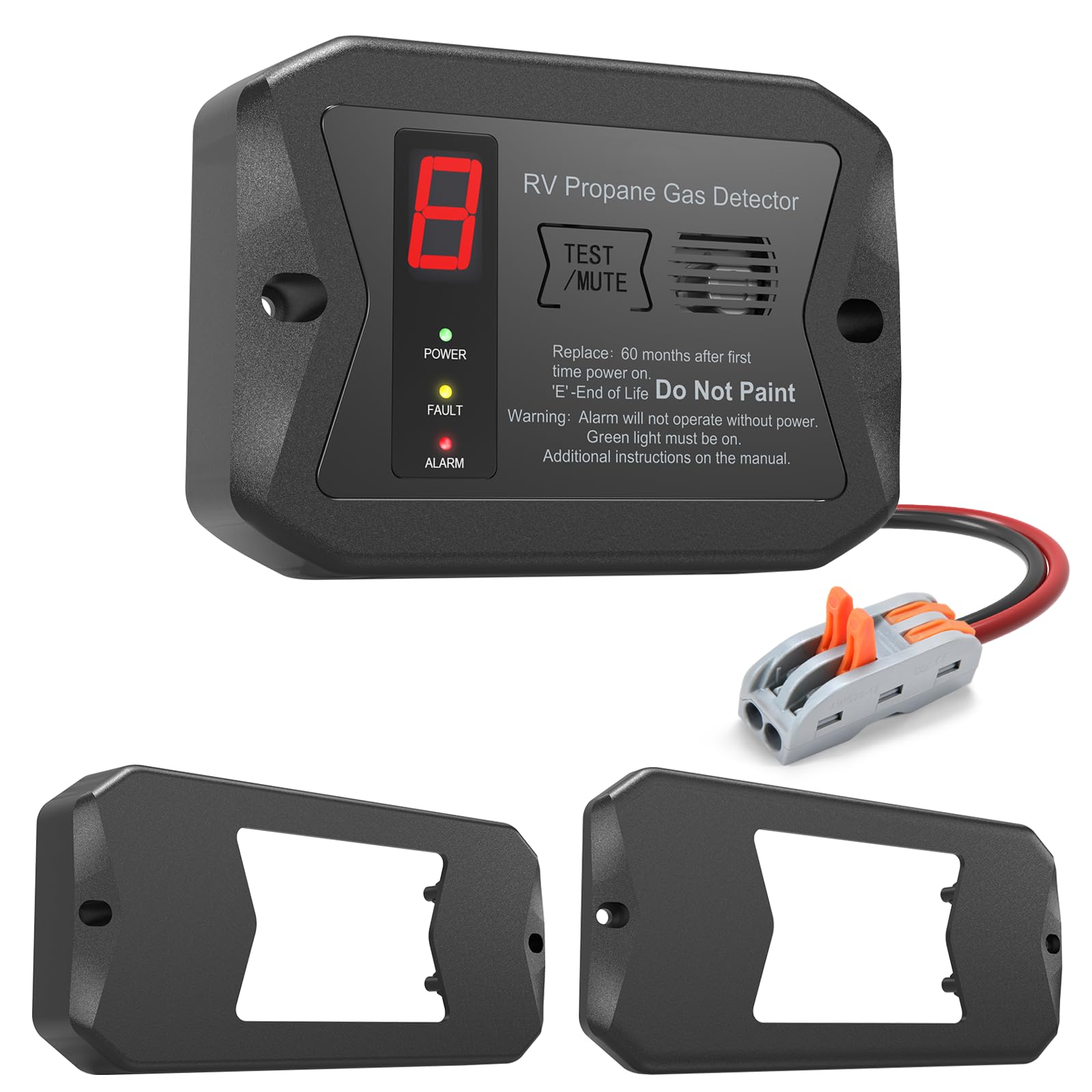RV Propane Gas Detector, Digital Propane/LP Gas Alarm-12V DC for Motorhome Travel Trailer, Motor Coach, Truck Camper, (R501 Black) - Available at All In One Marketplace Canada
