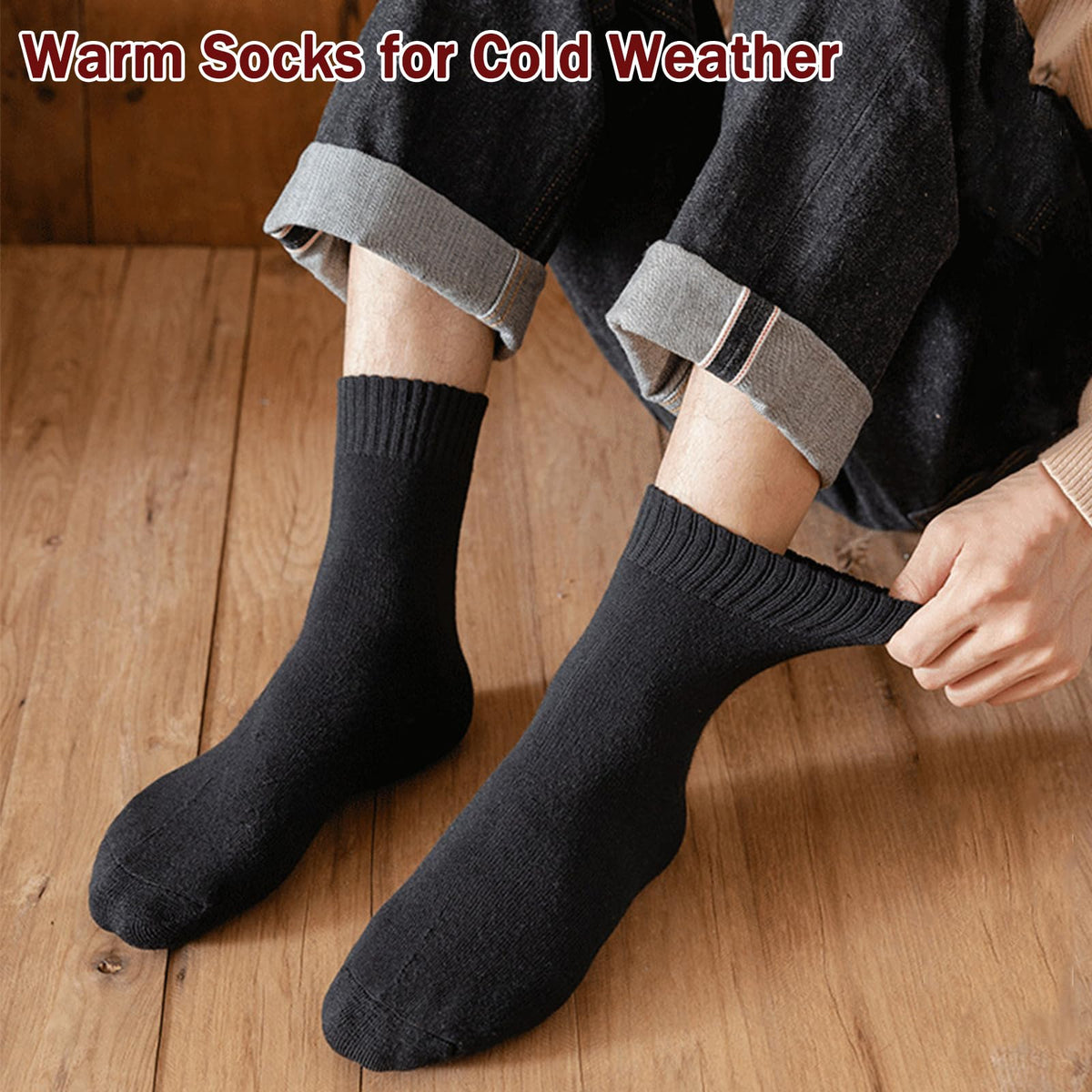 VoJoPi 5 Pairs Thermal Mens Socks Warm Wool Winter Thick Crew Socks for Men 🍁 All In One Marketplace Canada