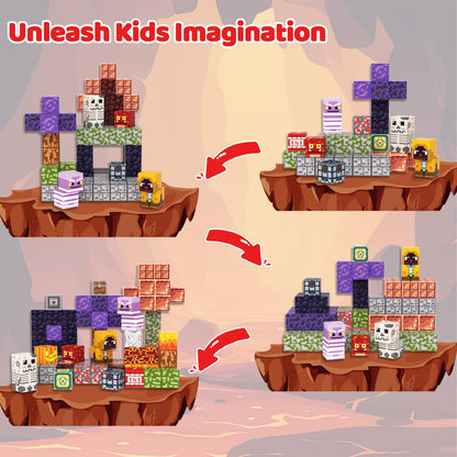 SSAWER Magnetic Blocks, 100PCS Light Up Building Cube Toys Gifts for Kids 🍁 All In One Marketplace Canada