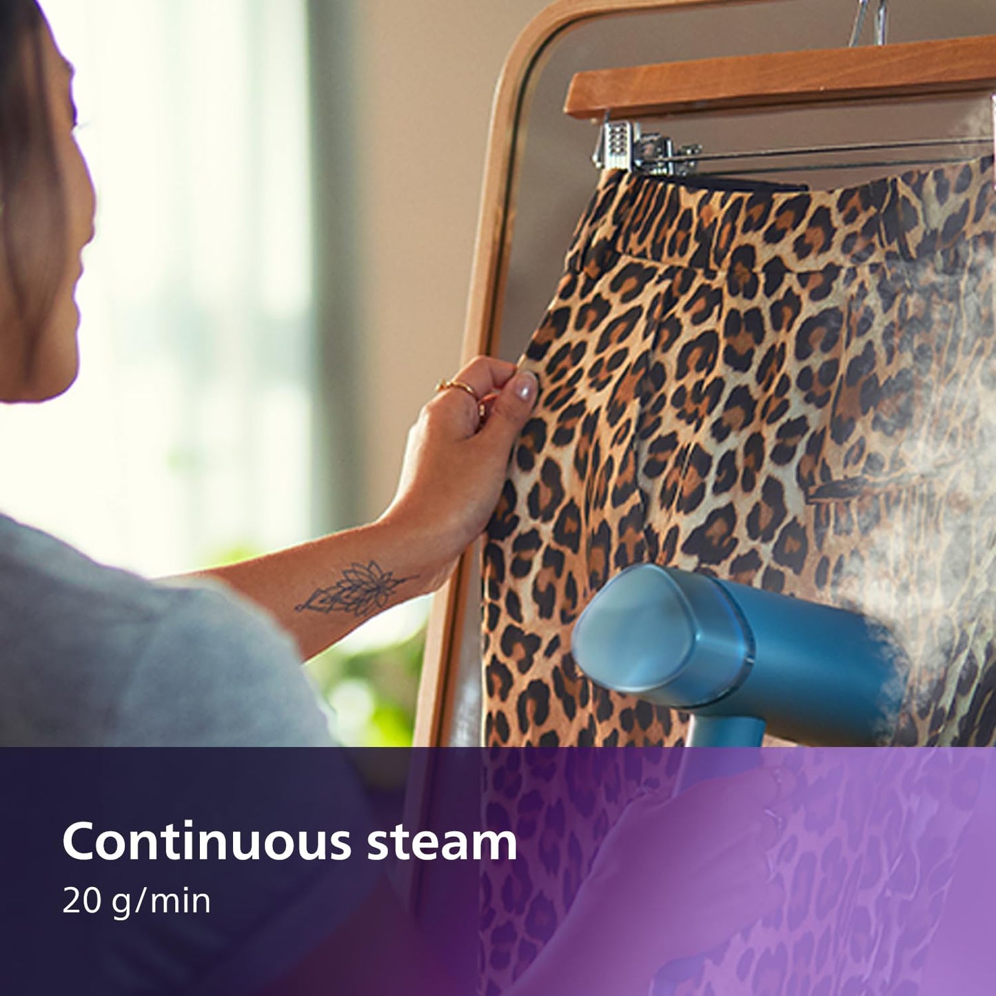 Philips 3000 Series Handheld Steamer - 1000W, 20 g/min Steam, Detachable 100ml Water Tank, Plastic Plate, Blue (STH3000/20) - Available at All In One Marketplace Canada