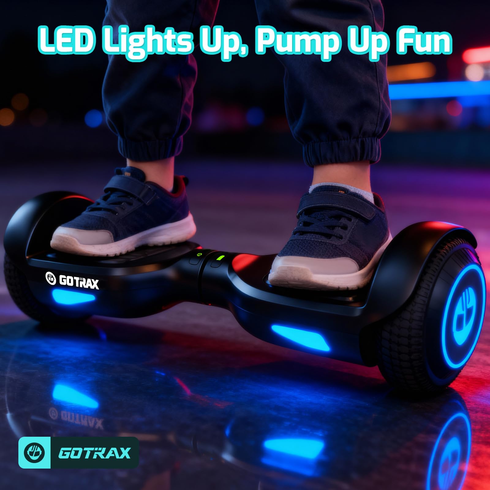 Gotrax Edge Hoverboard with 6.5" LED Wheels, 6.4km Self Balancing Scooter Gotrax