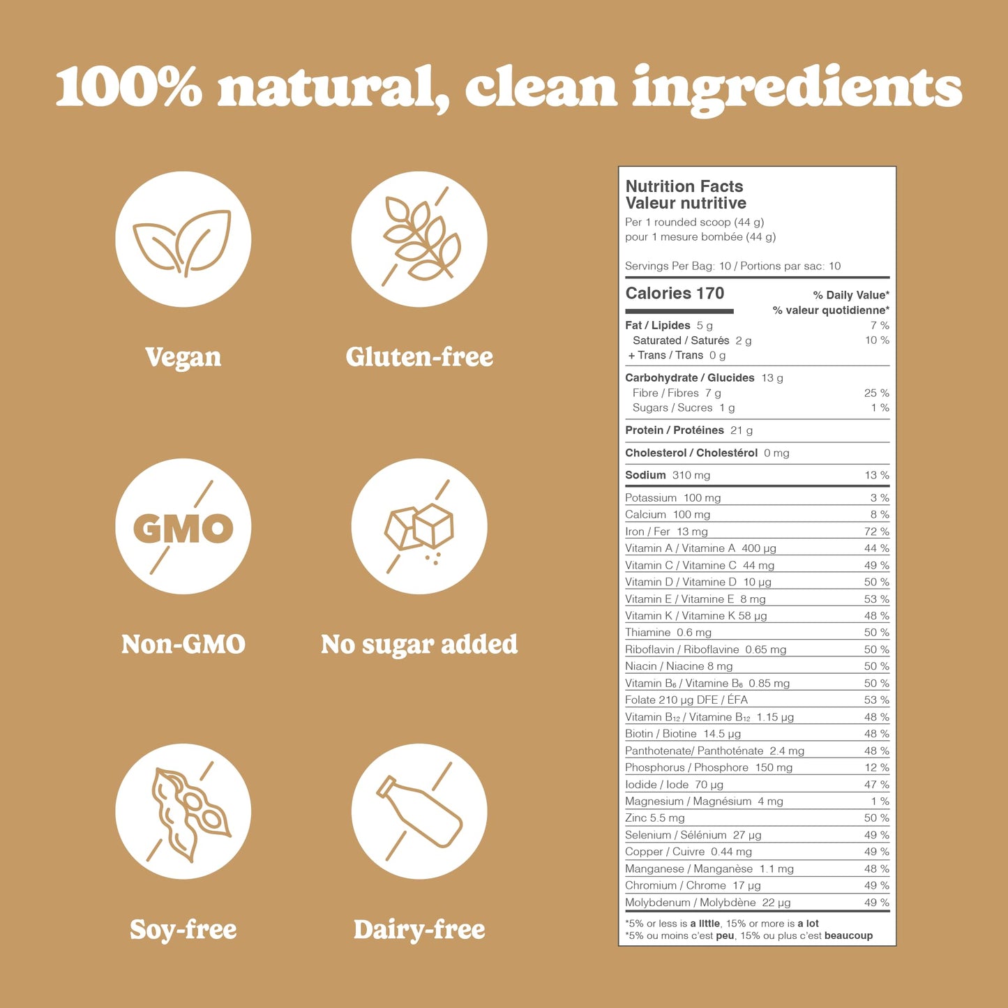 Good Protein Vegan Plant-based Protein Powder 100% Natural, Non-GMO, Dairy-free, Gluten-free, Soy-free, No Added Sugar and Nothing Artificial. Peanut Butter All-in-One Shake 440 grams