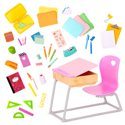 Our Generation Student Desk Set for 18-Inch Dolls, Flying Colors, Deluxe Our Generation